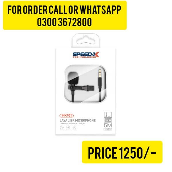 SPEED-X MKF01 5M LAVALIER MICROPHONE 3.5MM JACK GOOD QUALITY 0