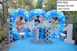 Birthday party services,Event planners, Balloon decore,Bridal Shower