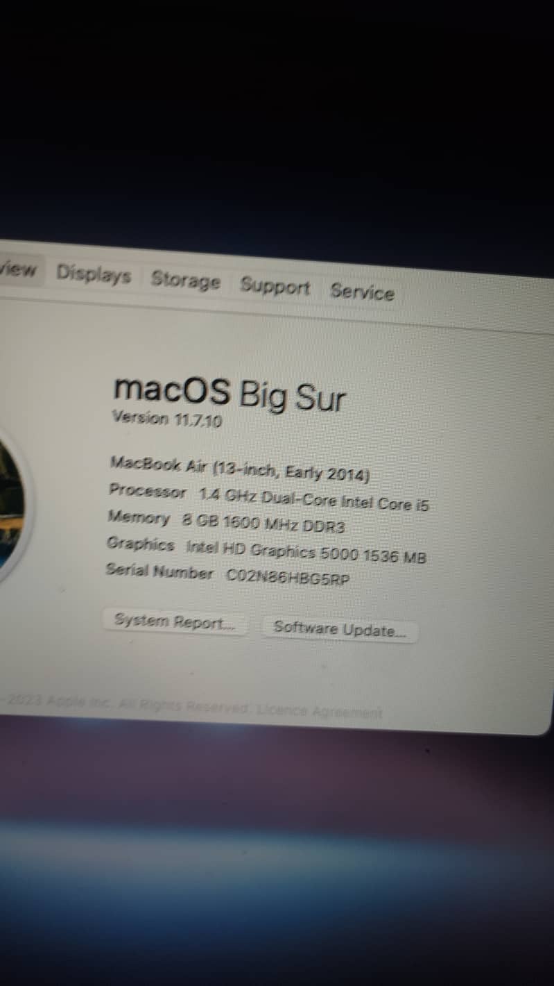 MACBOOK AIR CORE I5  2014 MODEL 8/256 backlight keys 6