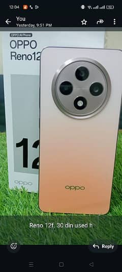 oppo Reno 12f 10by 10 full box Sath h orange