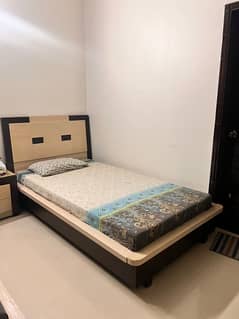 2 Single Beds With Mattress and sidetable