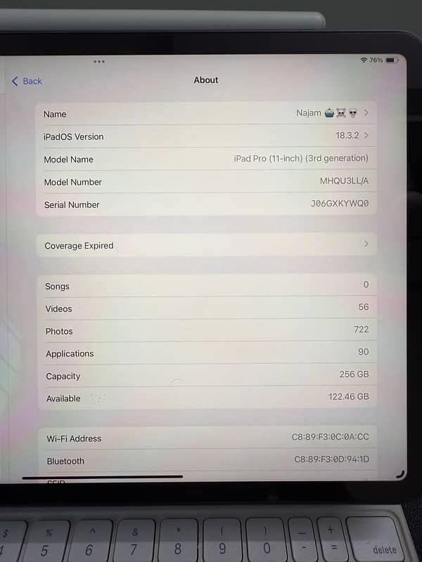 Ipad Pro m1 256gb 2021 (3rd Generation ) 11 inch With Keyboard /pencil 7