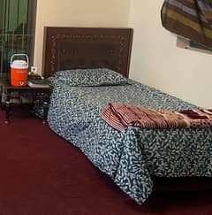 Wooden Single Bed along with mattress for sale