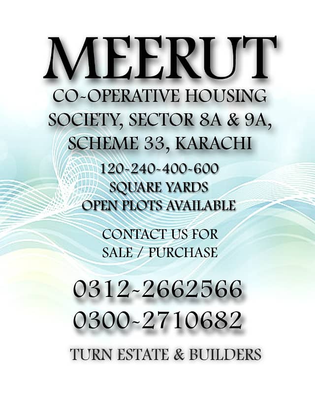 120 SQY - PLOT MEERUT SOCIETY SCHEME 33 KARACHI 0