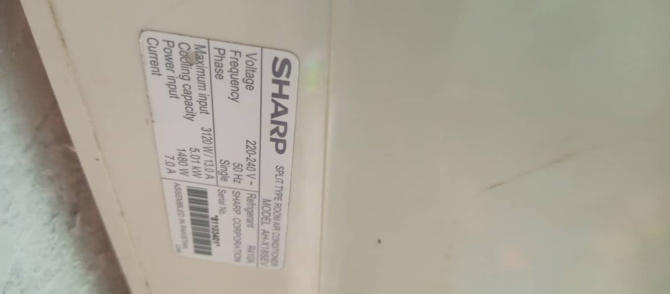 Sharp 1.5 ton inverter 0