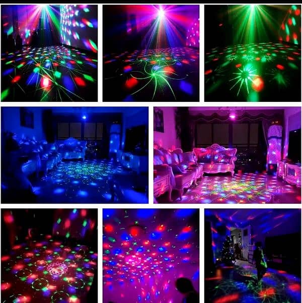 Party Lights Dj Disco Ball wall Light Pattern Projector Sound Act 5
