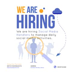 We are Hiring Social Media Handler Jobs in Lahore Handsome Salary