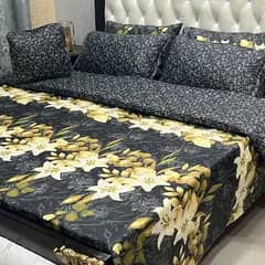 7 Pcs Cotton Salonica Printed Comforter Set