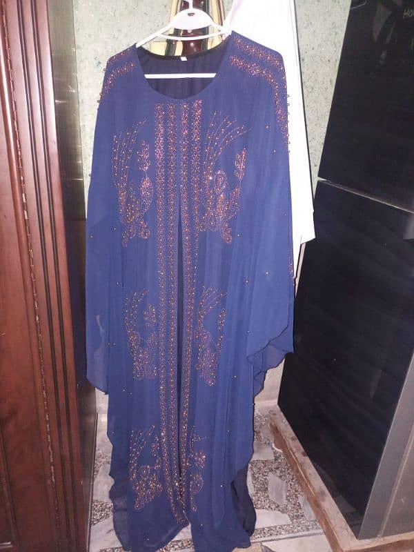 fresh blue Dubai made bridal abaya brand new 1