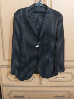 2 Piece Mens Black Pinstripe Suit 38/40