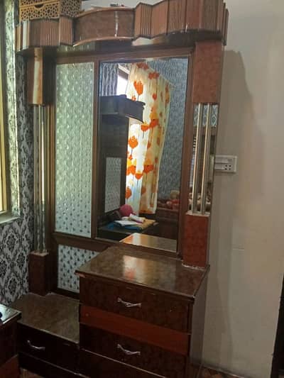 double bed with dressing table