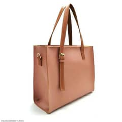 Chic pink PU Leather tote bags for girls 1 pcs