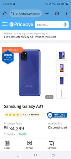 Samsung a31 for sell