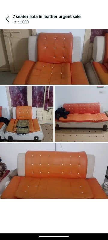 leather sofa 7 seater urgent sale 1