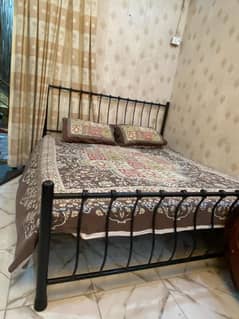 Iron Bed with side table and dressing Table