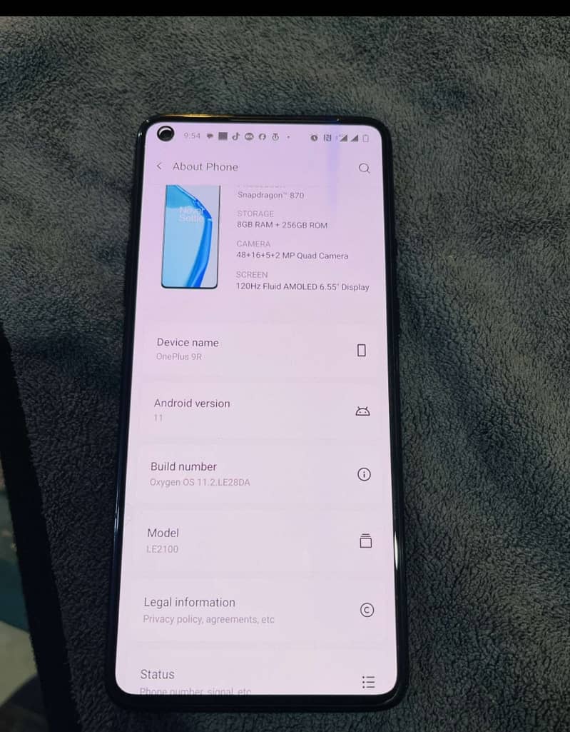 One Plus 9R 256 GB 12