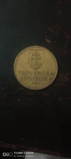 1993 SLOVAKIA 10 Koruna Coin. F. dia 27mm4Pcs (+FREE 1 Coin)#31183