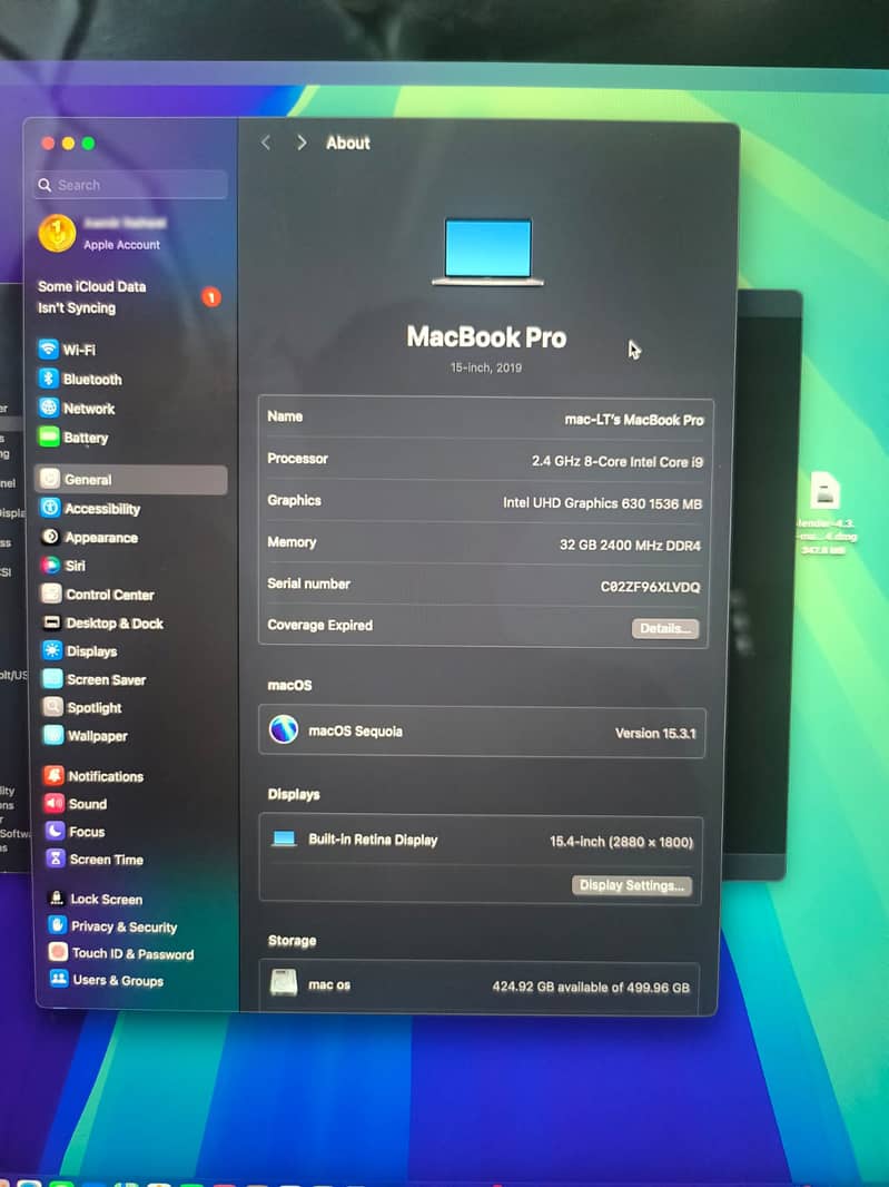 MacBook Pro 15" Core I9 2.4Ghz (8Cores 16MB Cache) URGENT SALE 7
