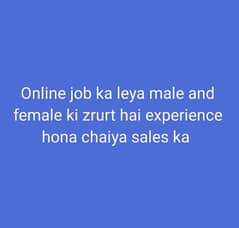 online kam karny ka lia male and female ki zarurt hai