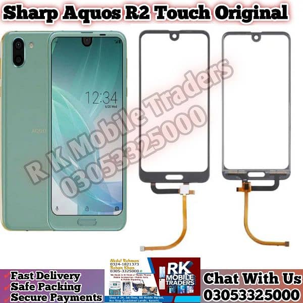 Aquos R2 Touch Penal | R3 Touch Glass | R5G Penal | Battery Back Glass ...