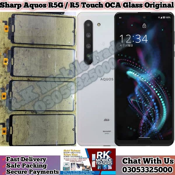 Aquos R2 Touch Penal | R3 Touch Glass | R5G Penal | Battery Back Glass ...