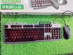 MK320Rgb neon light keyboard and mouse