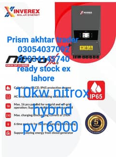 Inverex Nitrox Hybrid Solar inverters - 10kw - 6KW - 12kw & Batteries