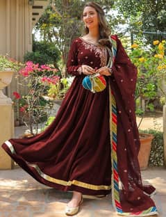 4 Pcs Embroidered Shalmose Silk Maxi Suit - Women's Stitched Attire