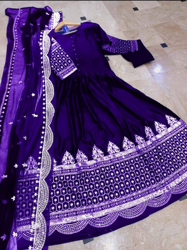 3 pcs women's stitched Embroidered suit 3