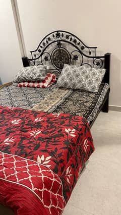 Iron bed with mattress for sale