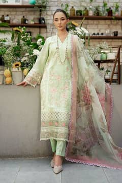 Maria B Summer Collection 3Pc Fancy Outfit - Heavy Embroidered Lawn