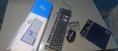 Gaming Keyboard & Mouse Set with Mouse Pad – Perfect Condition