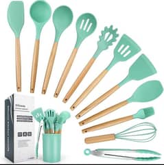 12 Pcs Silicone Cooking Utensils Set -Stylish aur Durable