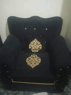 Black And Golden New Sofa Set only 15 days use