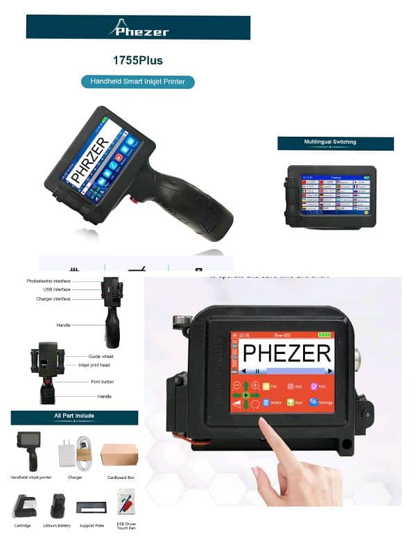 industrial TIJ inkjet handheld printer expiry date batch code printing 0