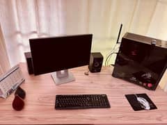 Ash wood computer table with chairs