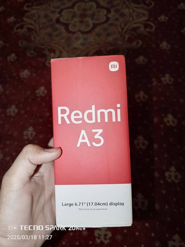 Redmi A3 4gb Ram 64gb Rom with box 0