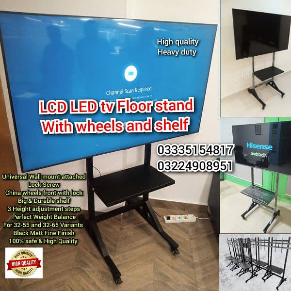 LCD LED tv Floor stand with wheel For office home epo display 0