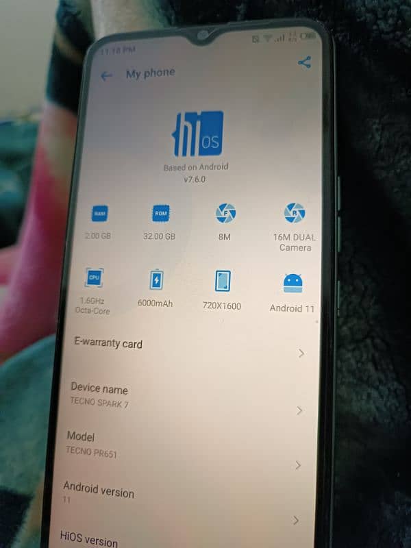 Tecno spark 7    2GB 32 GB 0