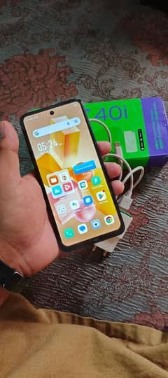 infinix Hot 40i 8+8 128gb box+original chrger