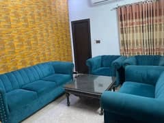 7 seated sofa set with 1 large table & 2 small tables