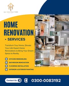 Home Renovation /home renovation/carpenter/ceiling /tile marble work