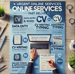 Urgent Data Entry, CV Writing, Assignment & Graphic Design Services –