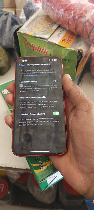 i phone 13 jv 128 red Colure +E sim time 4