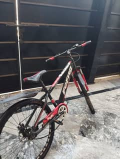 red and black bicycle