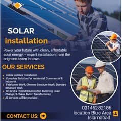 Solar installation , solar panel  installation services