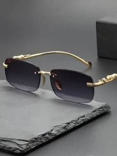 Rimless Criter Sunglasses leopard frame.