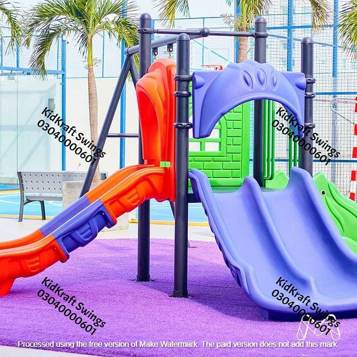 kids Slide/Swings/Kids rides/jhula/Spring rider/jungle gym/gazebo/bar 2