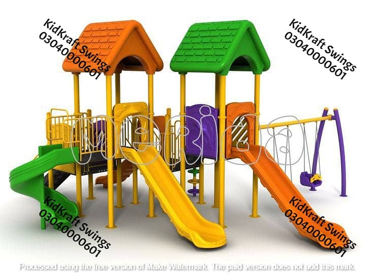 kids Slide/Swings/Kids rides/jhula/Spring rider/jungle gym/gazebo/bar 5