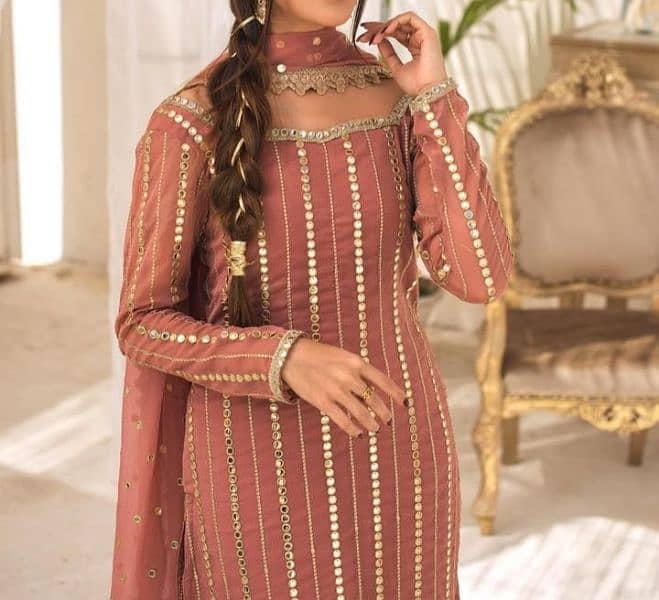 Zoya Hussain Brand Shalwar Kameez (Large) size 1